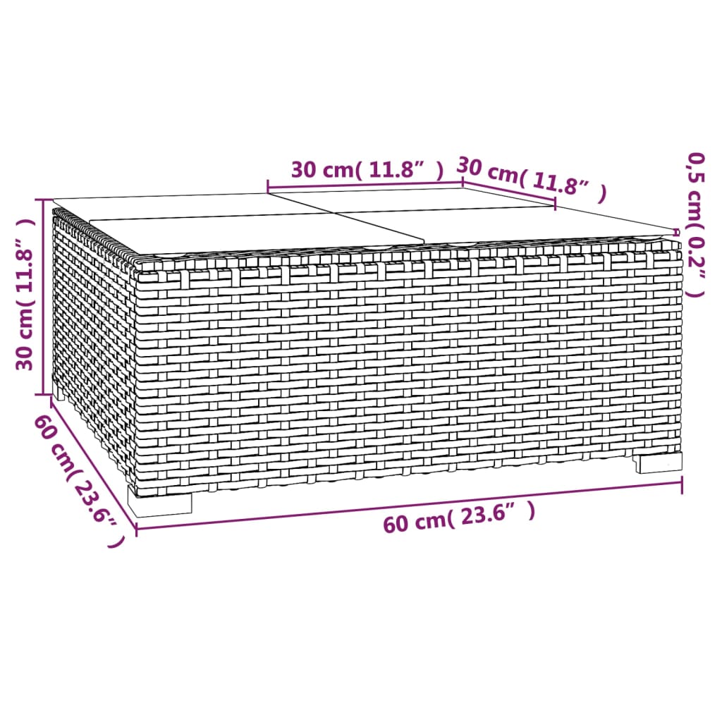 Set Mobili da Giardino 4 pz con Cuscini in Polyrattan Marrone