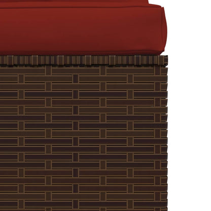 Divano a 4 Posti con Cuscini in Polyrattan Marrone | homemem39