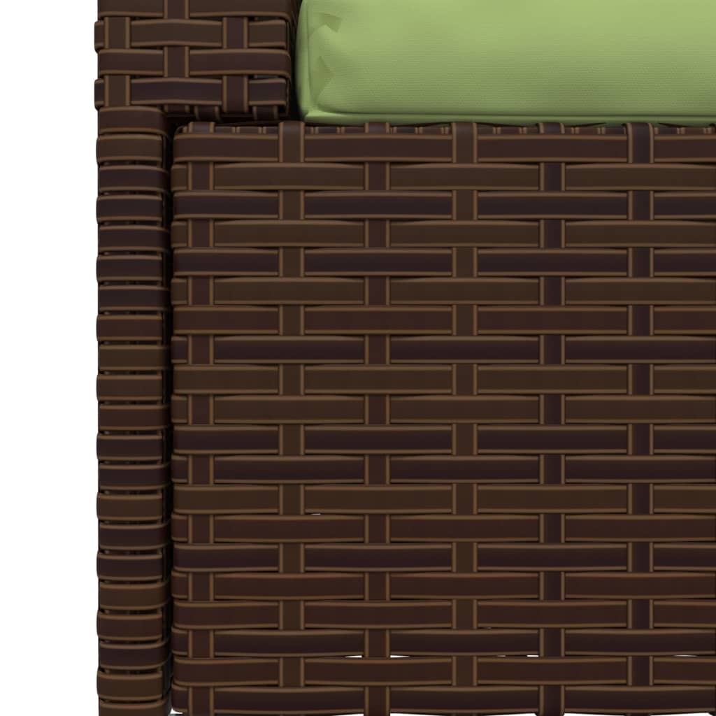 Divano a 2 Posti con Cuscini in Polyrattan Marrone | homemem39