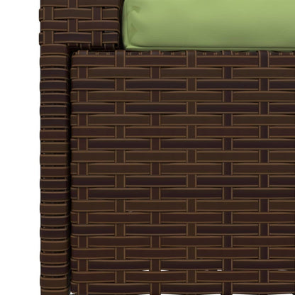 Divano a 2 Posti con Cuscini in Polyrattan Marrone | homemem39