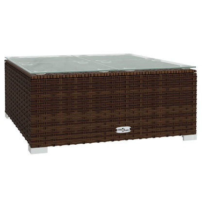 Set Mobili da Giardino 3 pz con Cuscini in Polyrattan Marrone | homemem39