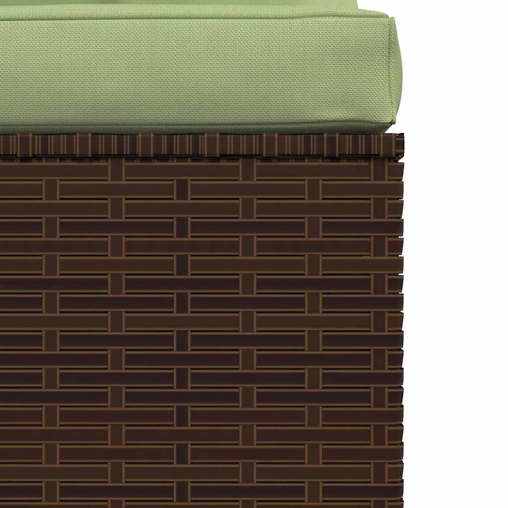 Divano Centrale da Giardino con Cuscini in Polyrattan Marrone | homemem39