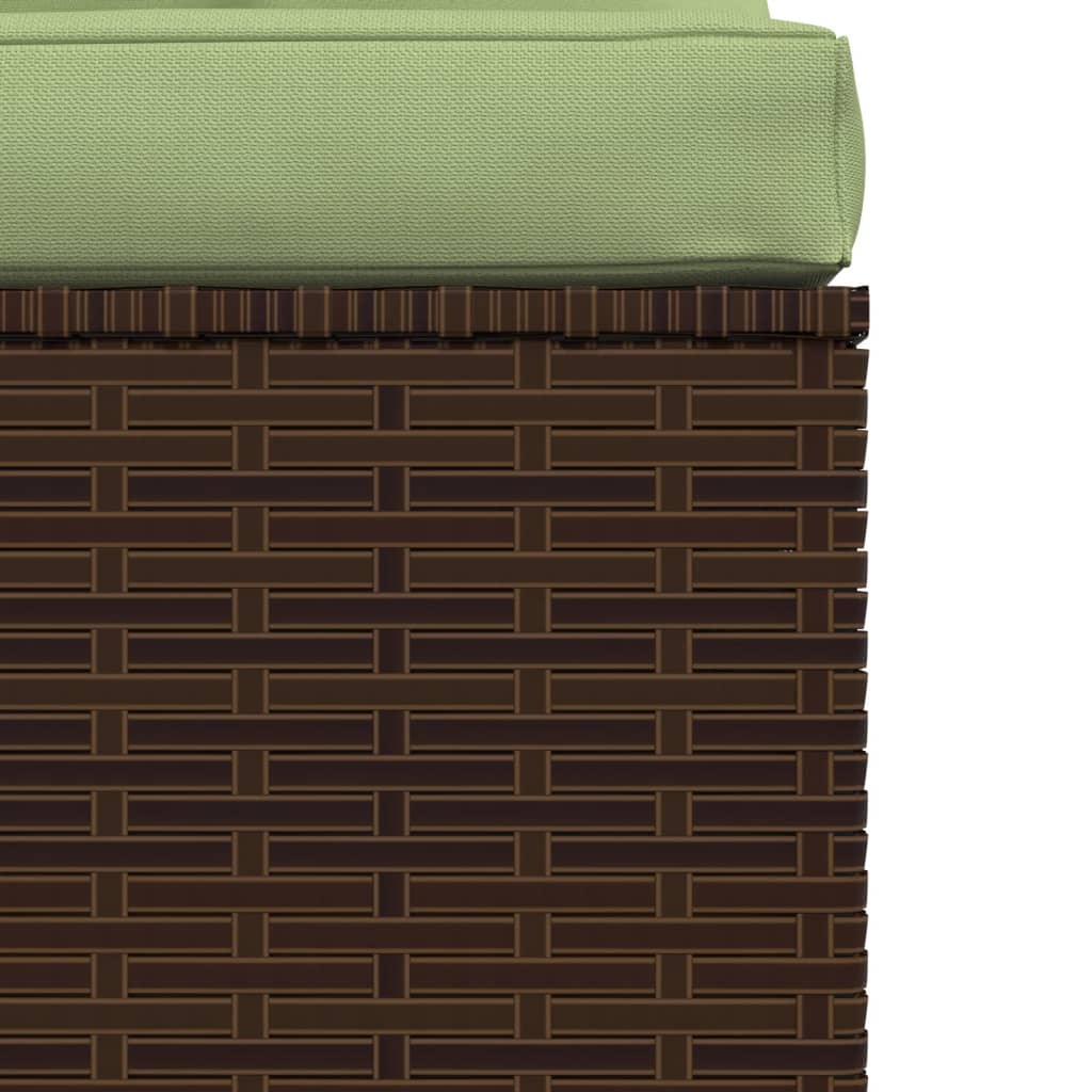 Divano a 4 Posti con Cuscini in Polyrattan Marrone | homemem39
