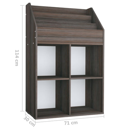 Portariviste Bambini Grigio Rovere Sonoma 71x30x114 Multistrato - homemem39