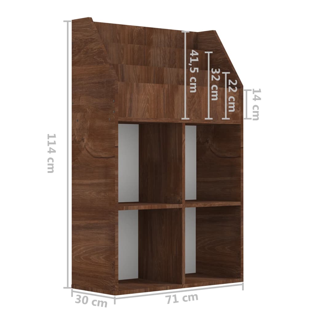 Portariviste per Bambini Rovere Marrone 71x30x114cm Legno - homemem39