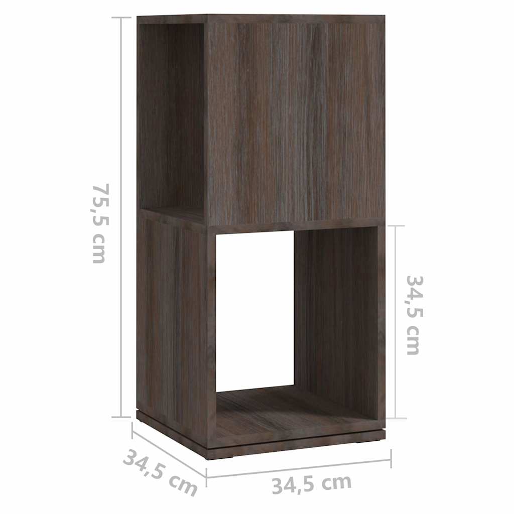 Armadietto Girevole Grigio Rovere 34,5x34,5x75,5cm Truciolato