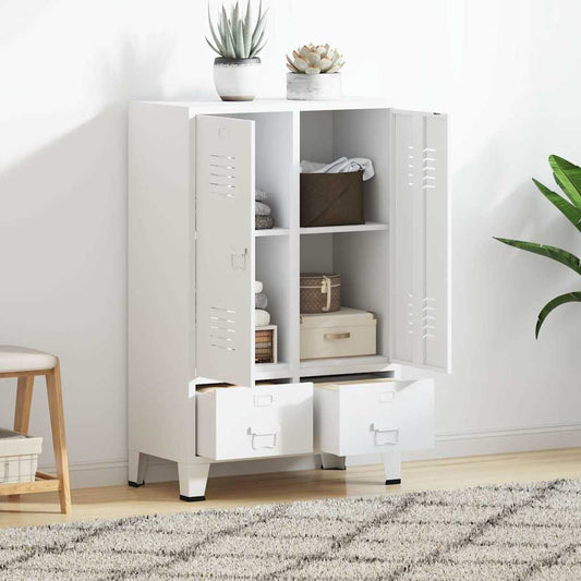Armadio Industriale Bianco 67x35x107 cm in Acciaio