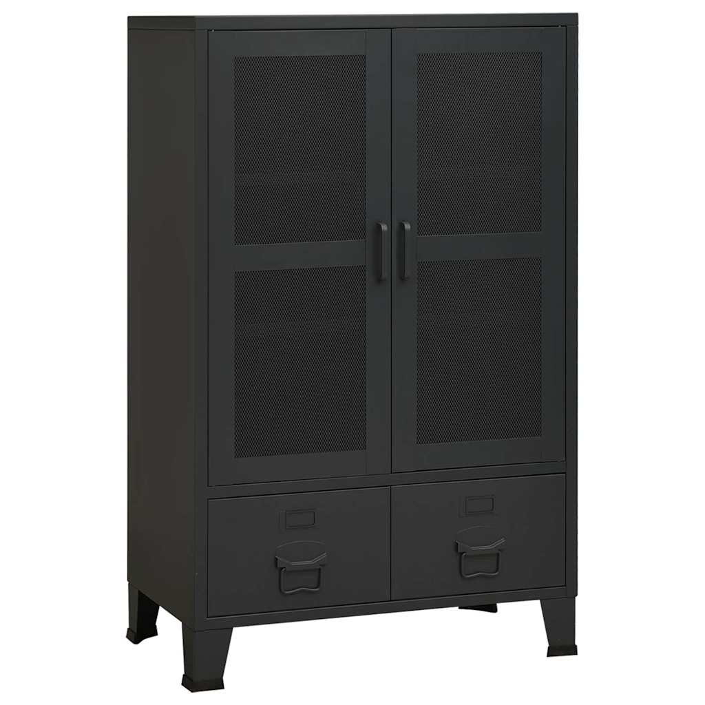 Armadio Classificatore Industriale Nero 70x40x115 cm in Metallo