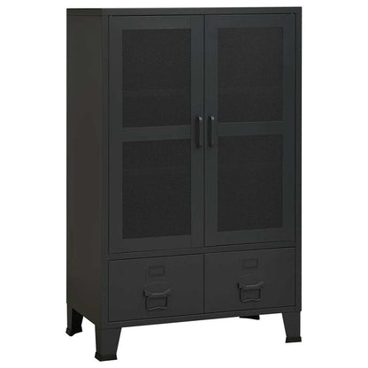 Armadio Classificatore Industriale Nero 70x40x115 cm in Metallo