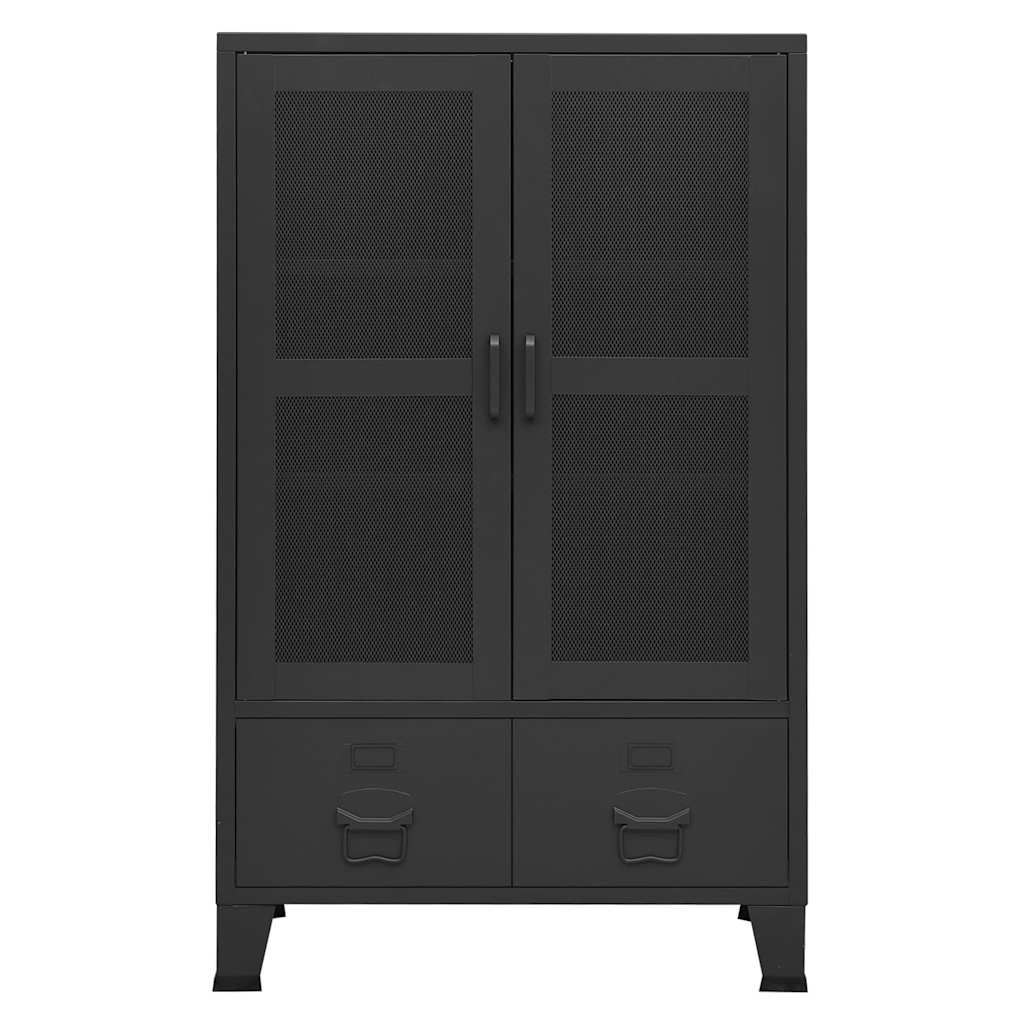 Armadio Classificatore Industriale Nero 70x40x115 cm in Metallo