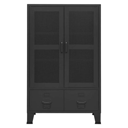 Armadio Classificatore Industriale Nero 70x40x115 cm in Metallo