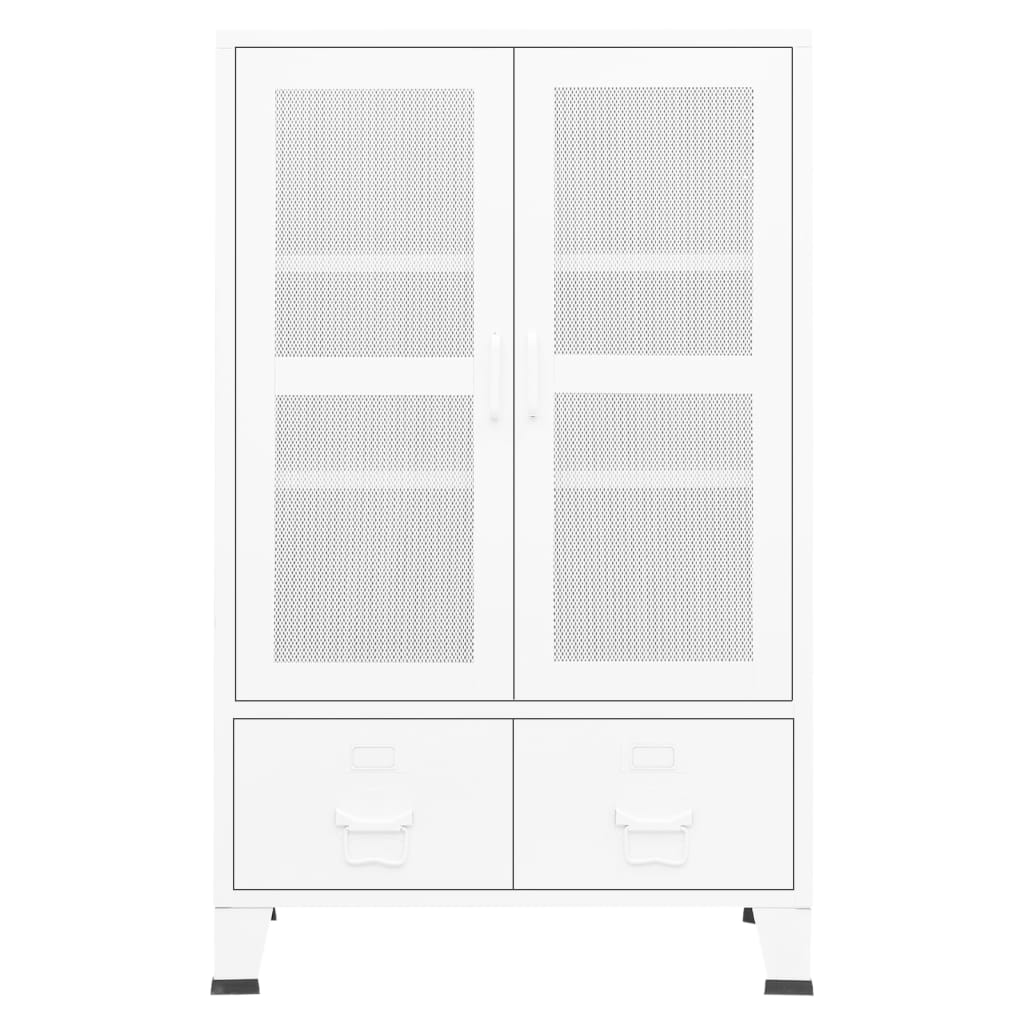 Armadio Classificatore Industriale Bianco 70x40x115 cm Metallo