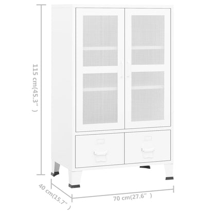 Armadio Classificatore Industriale Bianco 70x40x115 cm Metallo