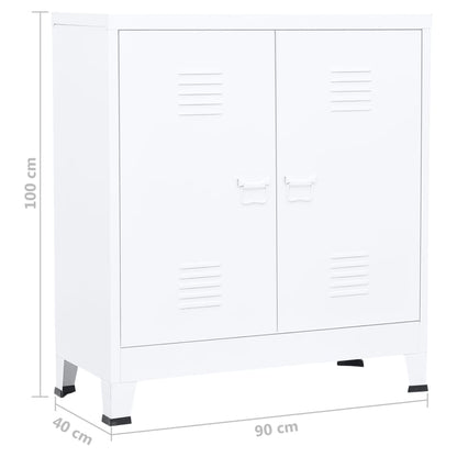 Armadio Classificatore Industriale Bianco 90x40x100 cm Acciaio