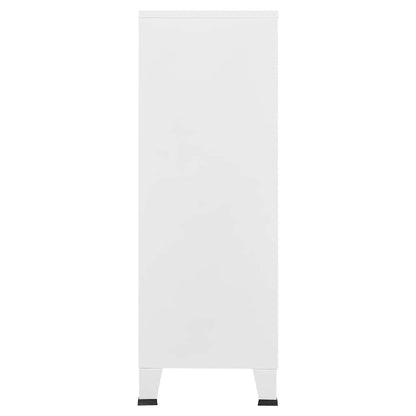 Armadio Classificatore Industriale Bianco 75x40x115 cm Metallo