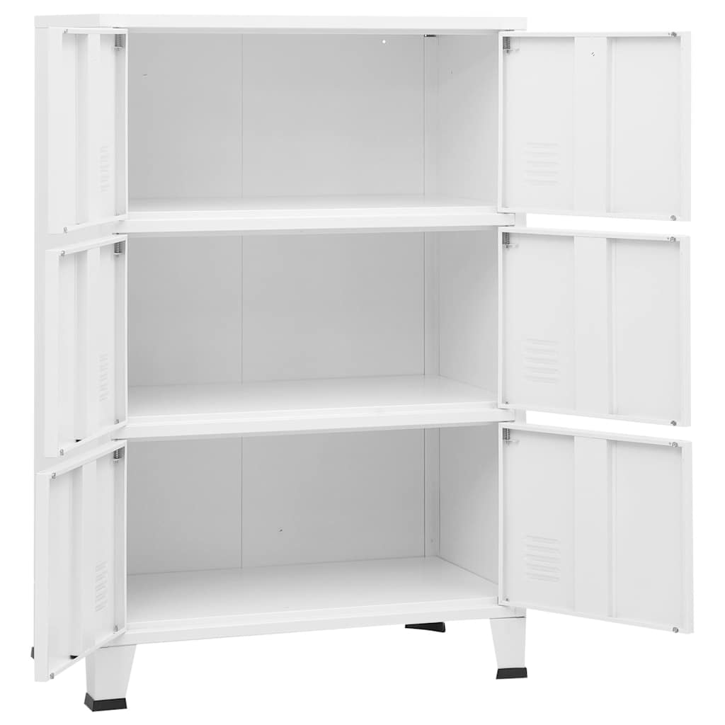 Armadio Classificatore Industriale Bianco 75x40x115 cm Metallo | homemem39
