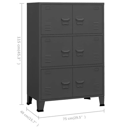 Classificatore Industriale Antracite 75x40x115 cm in Metallo | homemem39