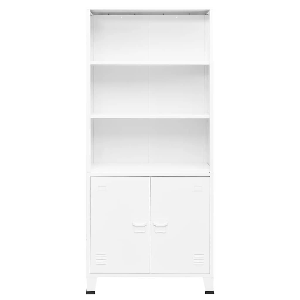Libreria Industriale Bianca 80x32x180 cm in Acciaio | homemem39