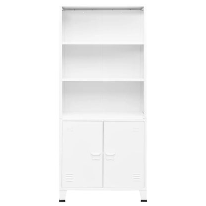 Libreria Industriale Bianca 80x32x180 cm in Acciaio | homemem39