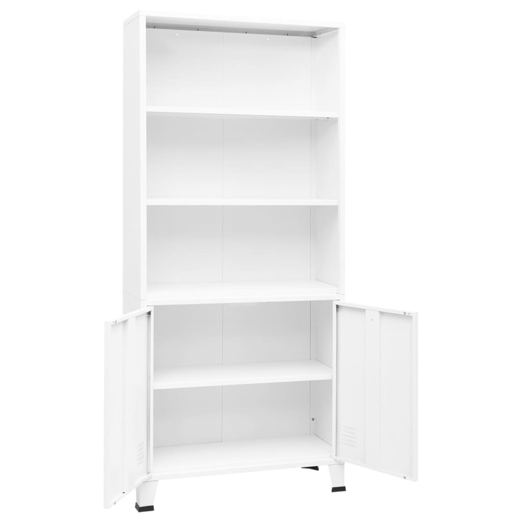 Libreria Industriale Bianca 80x32x180 cm in Acciaio | homemem39