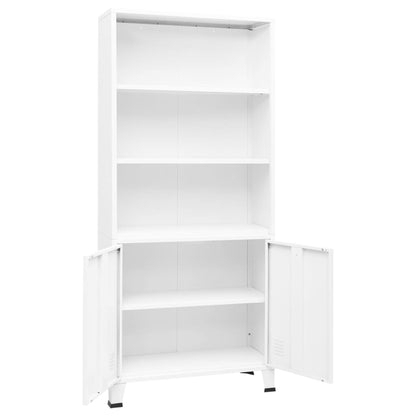 Libreria Industriale Bianca 80x32x180 cm in Acciaio | homemem39