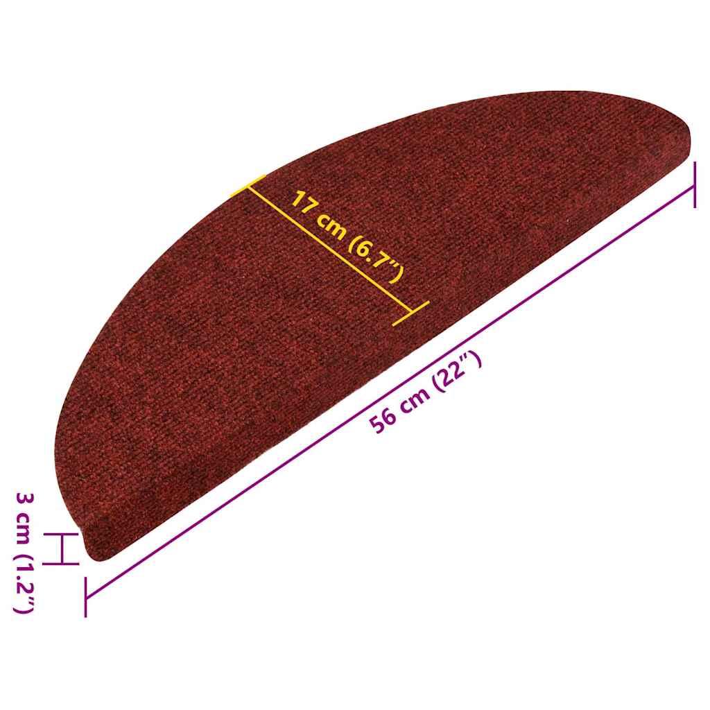 Tappeti Adesivi per Scale 15 pz 56x17x3 cm Rossi - homemem39