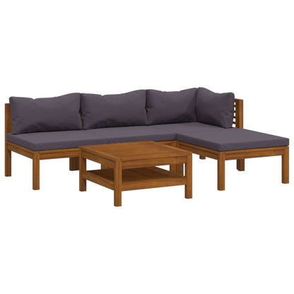 Set Divani da Giardino 5 pz con Cuscini in Massello di Acacia | homemem39