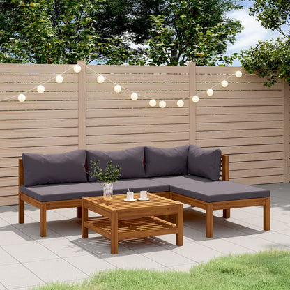 Set Divani da Giardino 5 pz con Cuscini in Massello di Acacia | homemem39