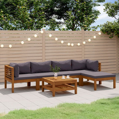 Set Divani da Giardino 6 pz con Cuscini in Massello di Acacia | homemem39