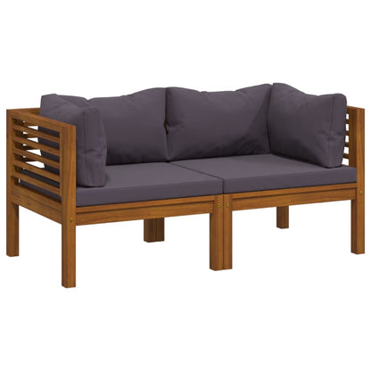 Divano da Giardino 2 Posti con Cuscino Legno Massello di Acacia | homemem39