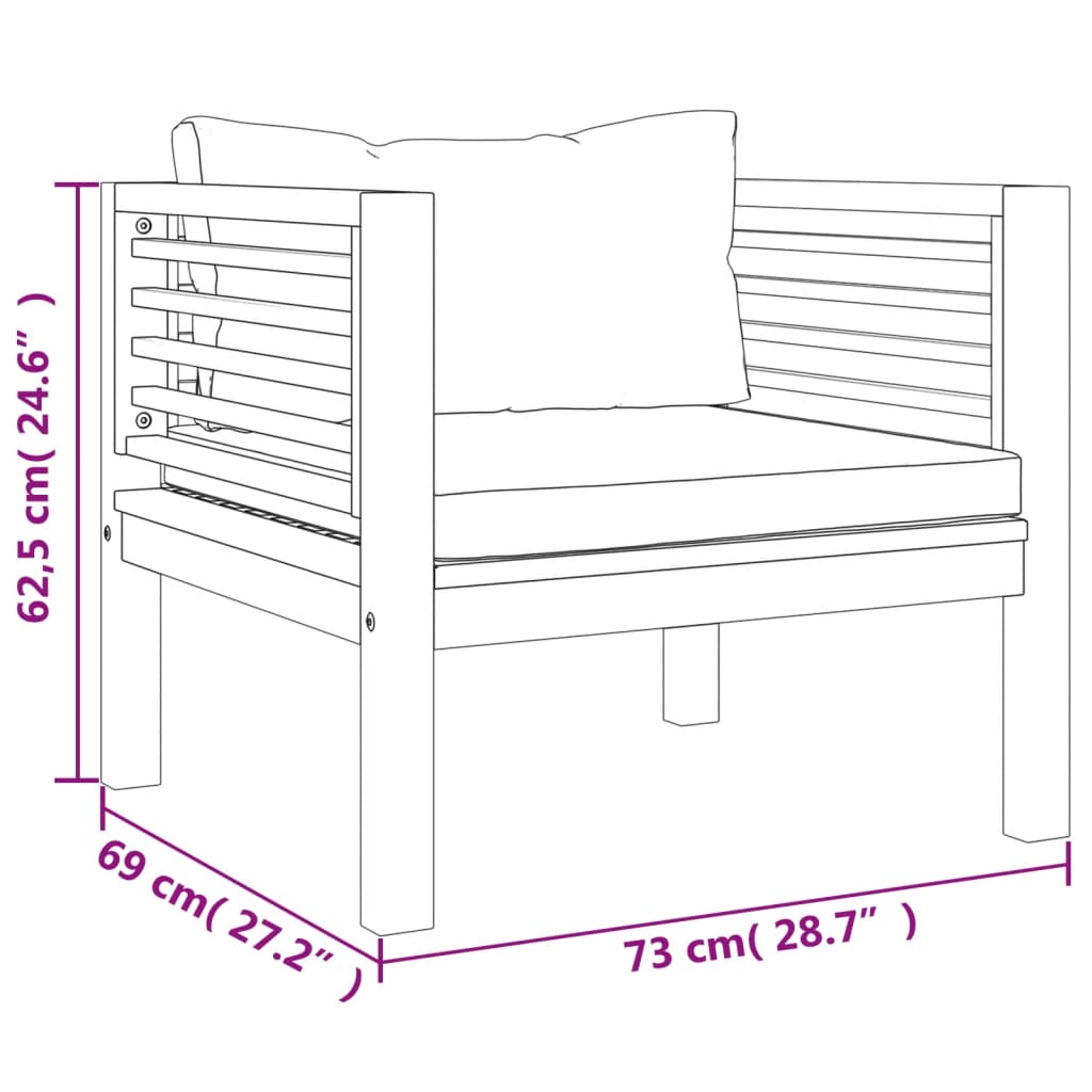 Set Divani da Giardino 5 pz con Cuscini in Massello di Acacia | homemem39