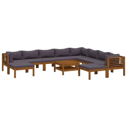 Set Divani da Giardino 11 pz con Cuscini in Massello di Acacia - homemem39