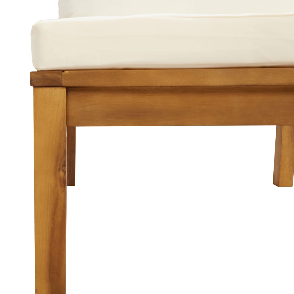 Set Divani da Giardino 9 pz con Cuscini Crema in Legno Acacia - homemem39