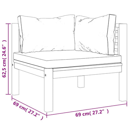 Set Divani da Giardino 8 pz con Cuscini Crema in Legno Acacia | homemem39