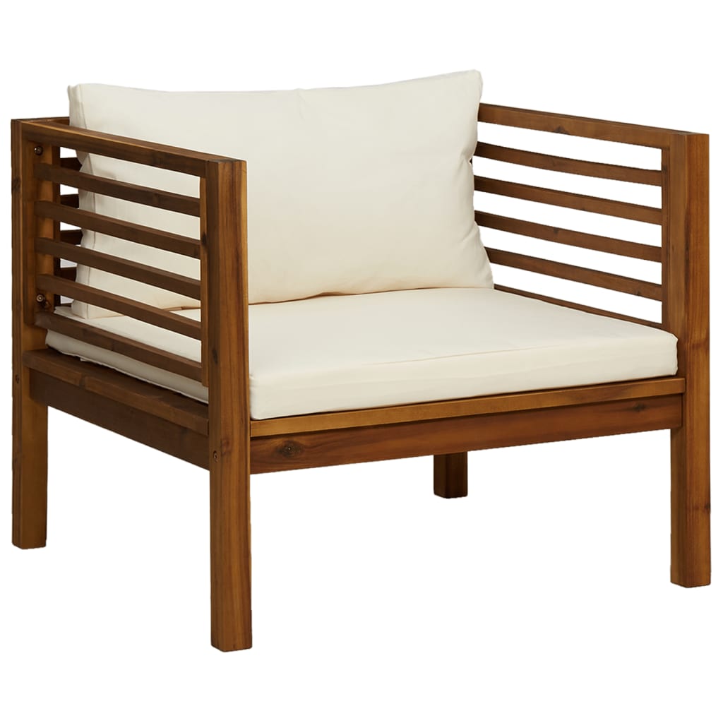 Set Divani da Giardino 12 pz con Cuscini Crema in Legno Acacia | homemem39