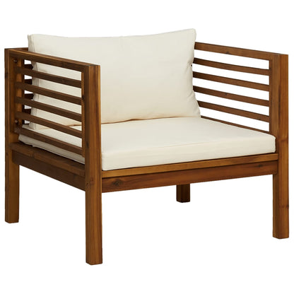 Set Divani da Giardino 12 pz con Cuscini Crema in Legno Acacia | homemem39