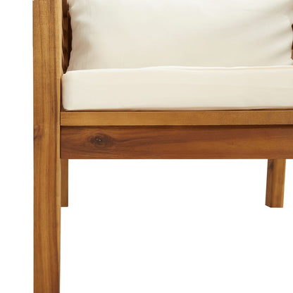 Set Divani da Giardino 12 pz con Cuscini Crema in Legno Acacia | homemem39