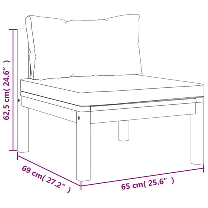 Set Divani da Giardino 12 pz con Cuscini Crema in Legno Acacia | homemem39