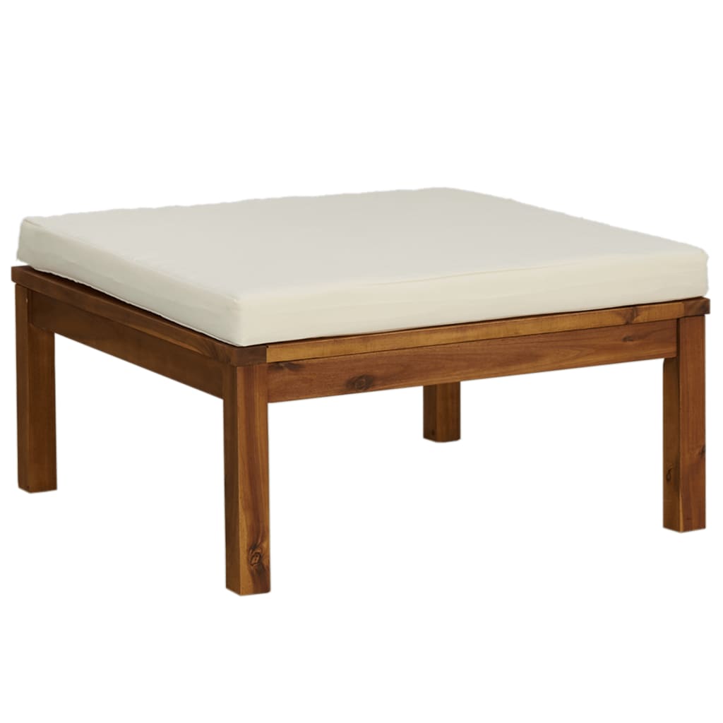 Set Divani da Giardino 8 pz con Cuscini Crema in Legno Acacia | homemem39