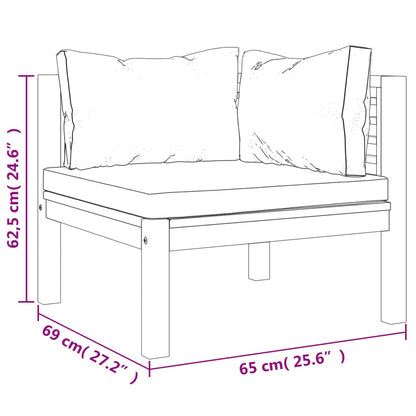 Set Divani da Giardino 8 pz con Cuscini Crema in Legno Acacia | homemem39