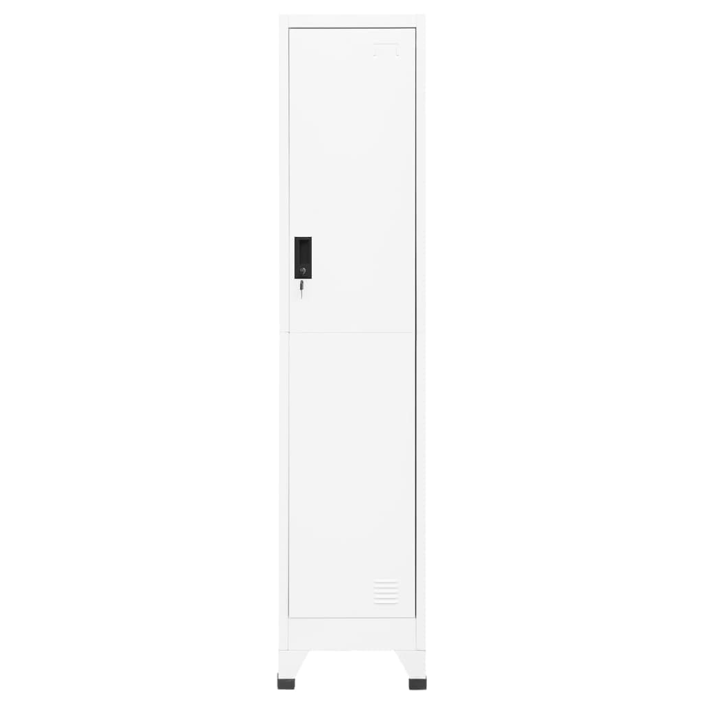 Armadietto con Serratura Bianco 38x45x180 cm in Acciaio | homemem39