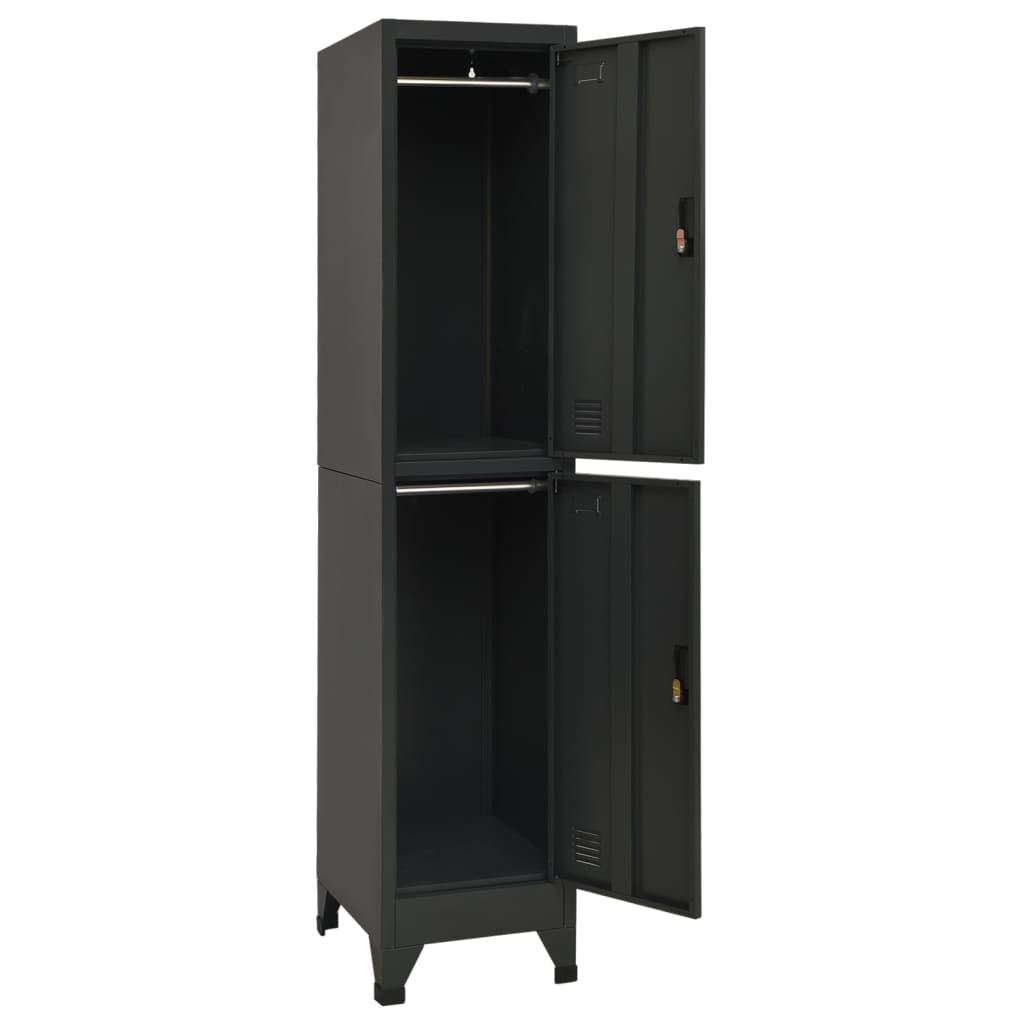 Armadietto con Serratura Antracite 38x45x180 cm in Acciaio | homemem39