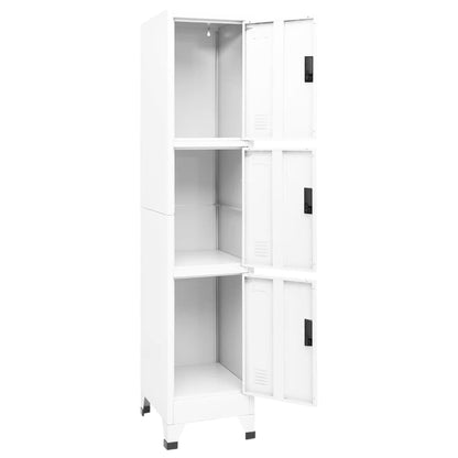 Armadietto con Serratura Bianco 38x45x180 cm in Acciaio | homemem39