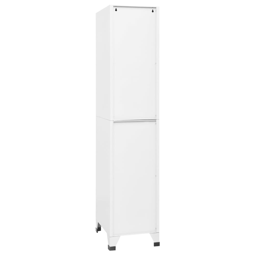 Armadietto con Serratura Bianco 38x45x180 cm in Acciaio | homemem39