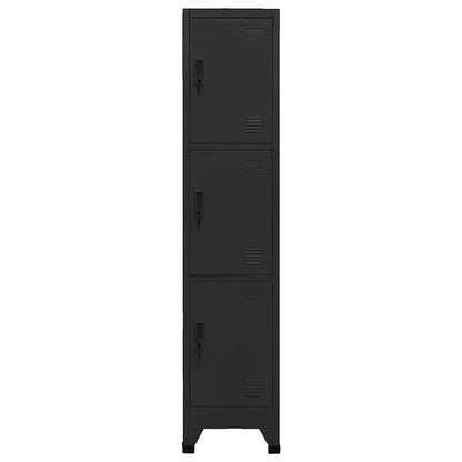 Armadietto con Serratura Nero 38x45x180 cm in Acciaio | homemem39