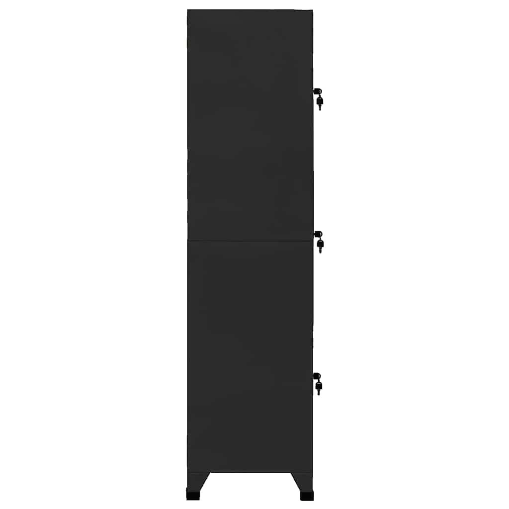 Armadietto con Serratura Nero 38x45x180 cm in Acciaio | homemem39