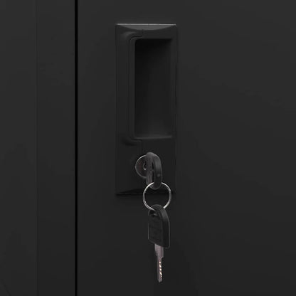 Armadietto con Serratura Nero 38x45x180 cm in Acciaio | homemem39