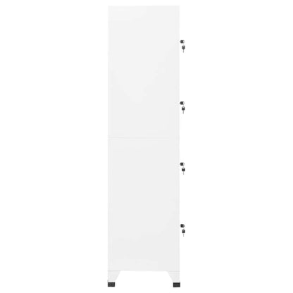 Armadietto con Serratura Bianco 38x45x180 cm in Acciaio | homemem39