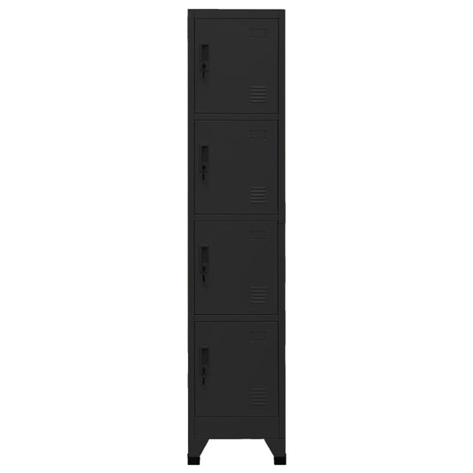 Armadietto con Serratura Nero 38x45x180 cm in Acciaio - homemem39