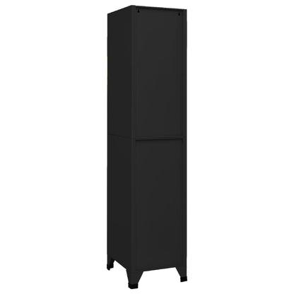 Armadietto con Serratura Nero 38x45x180 cm in Acciaio | homemem39